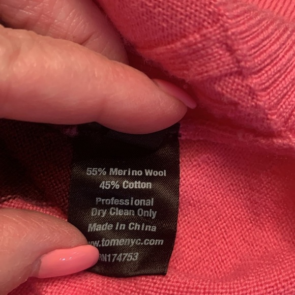 Tome Pink Colorblock Sweater Merino Wool Cotton US 22 3x - Picture 8 of 12